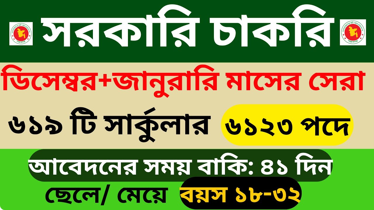 January 2025 Govt Job Circular – চাকরির নতুন সার্কুলার 🔥 জানুয়ারি মাসের জব সার্কুলার 2026