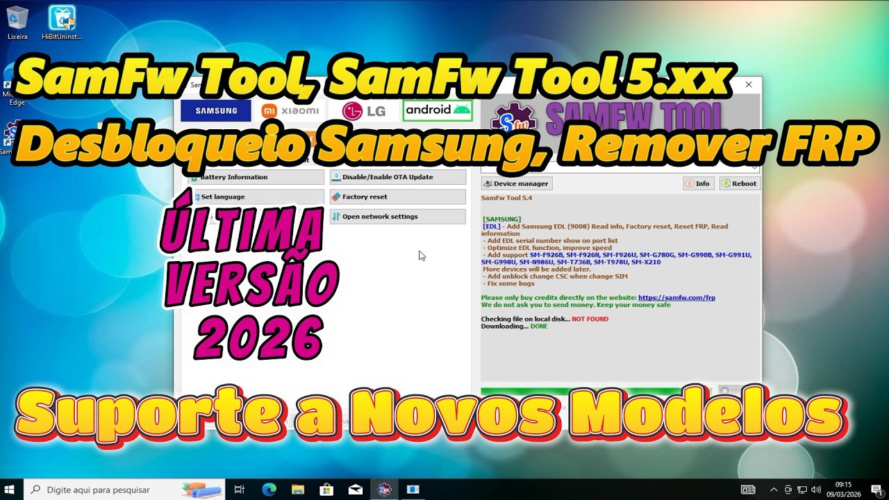 Como Baixar SamFw Tool 5.4 Para Remover FRP Samsung Novos Modelos