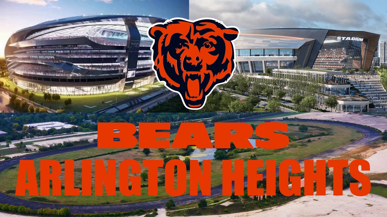 Новый стадион Chicago Bears — местоположение Arlington Heights — вид с дрона