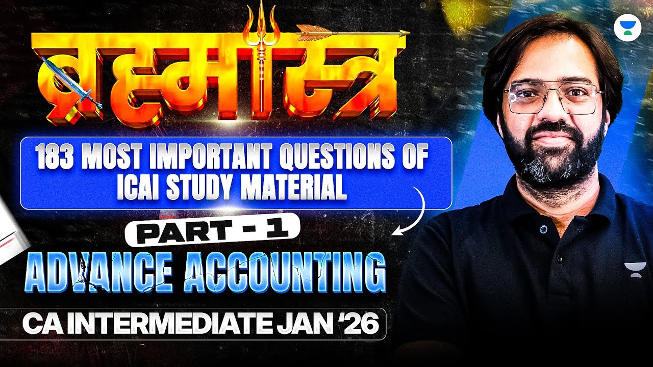 ICAI Study Material Important Question I | Advanced Accounting CA Inter Jan 26 | CA Rakesh Kalra
