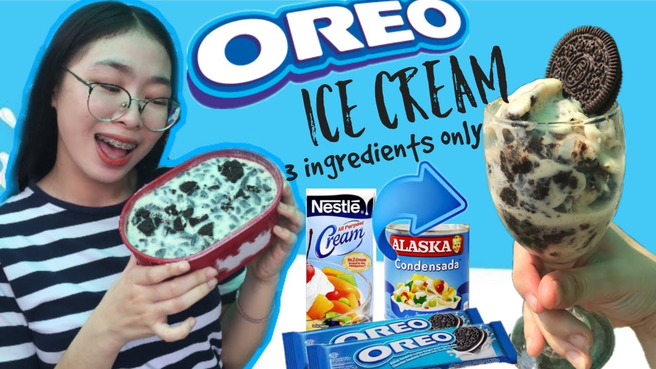 EASY HOMEMADE OREO ICE CREAM| WITHOUT MIXER| 3 Ingredients| Philippines| Micaela Zabate