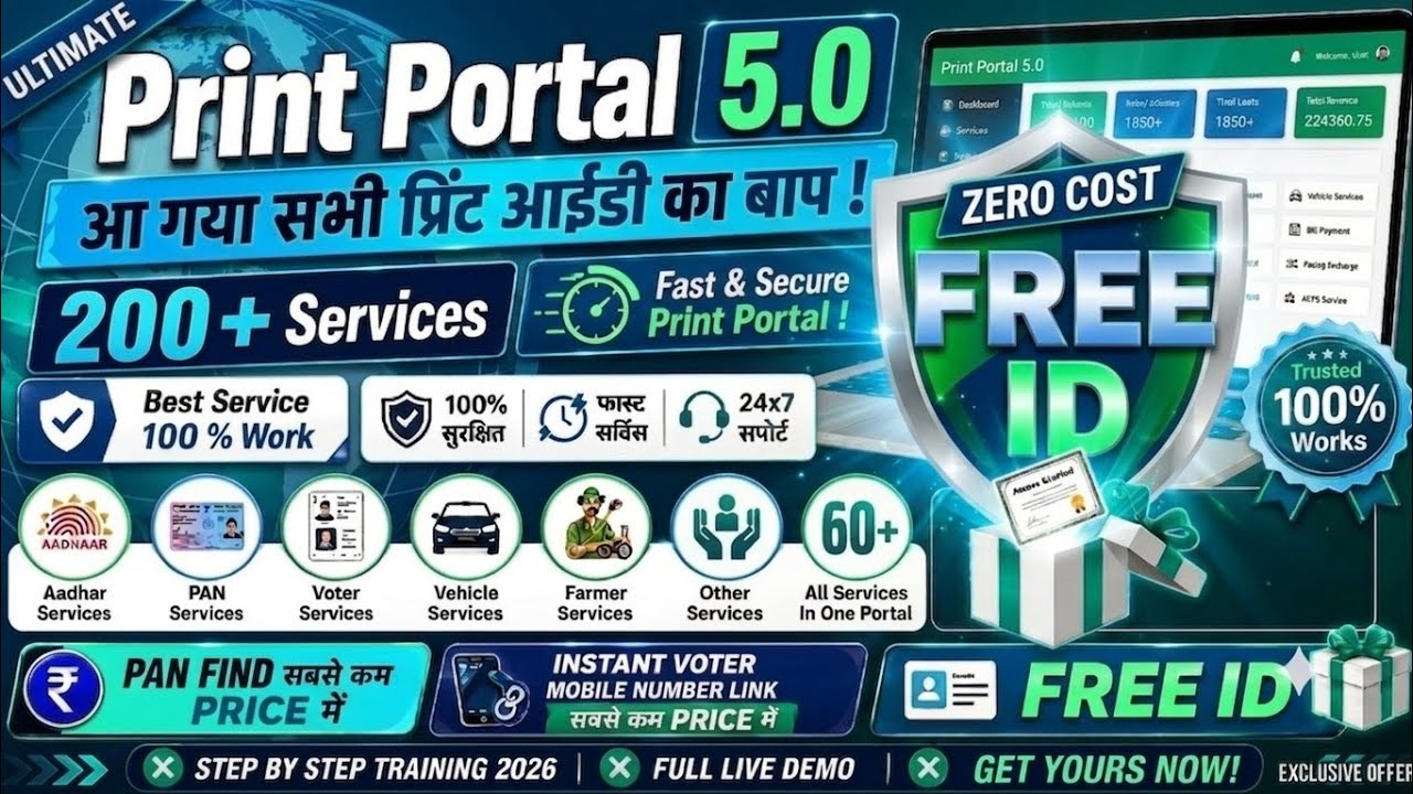 New Aadhar print portal| pan find print portal| print portal id free| ucl print portal id 2026|