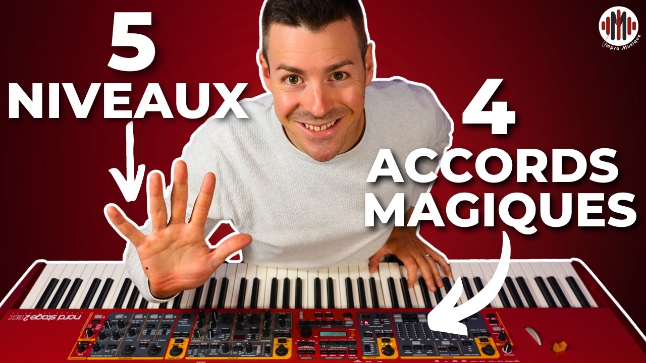 5 NIVEAUX pour jouer les 4 ACCORDS MAGIQUES au piano