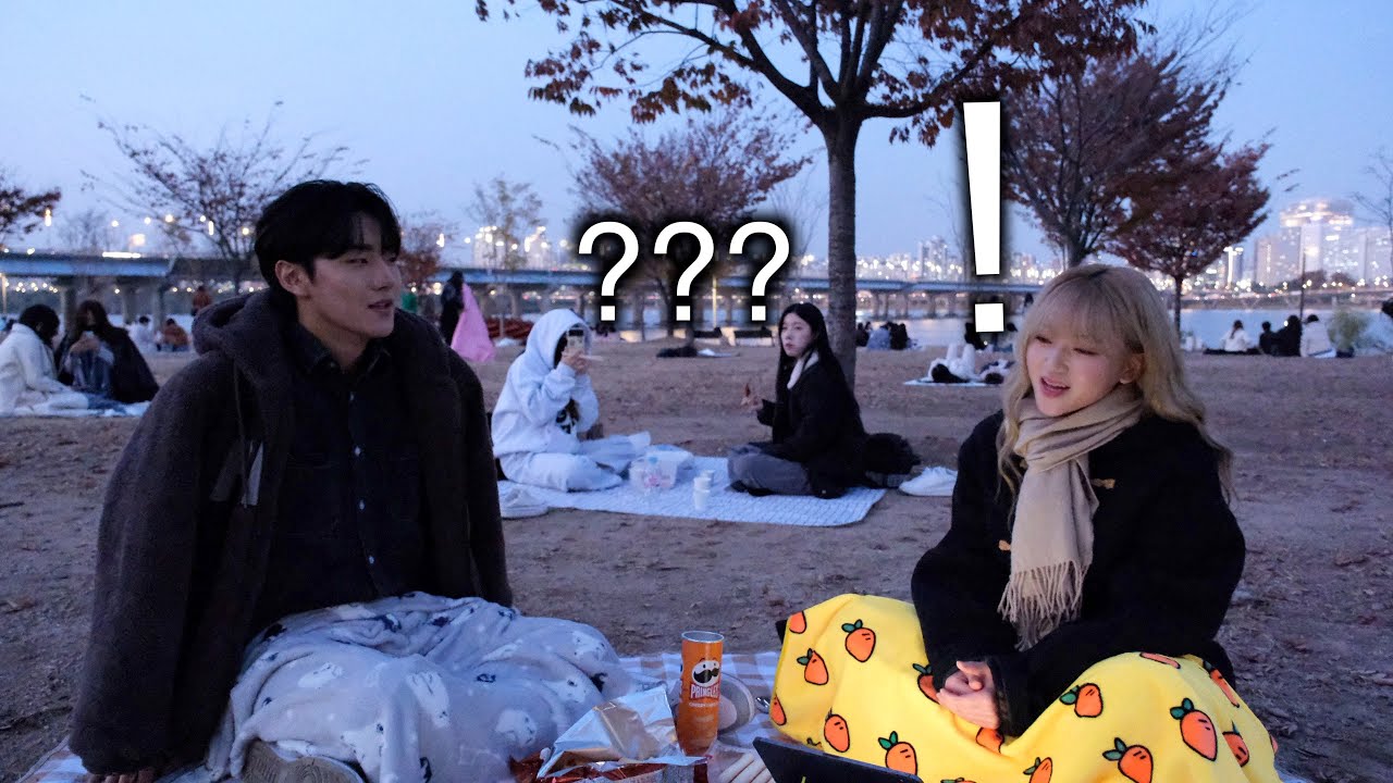 한강공원에서 경서 '나의 X에게' 즉흥 라이브 레전드 찍음 ㄷㄷ 뒤에 반응 보세요 ㅋㅋ