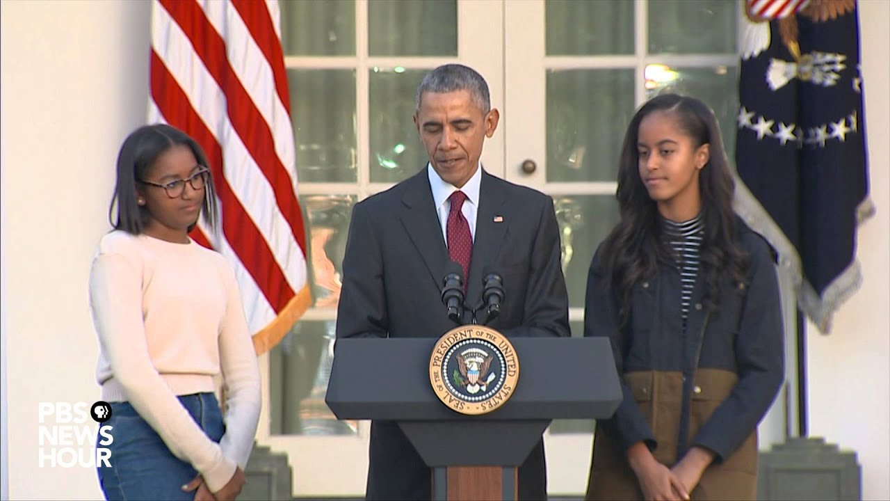 Watch Obama pardon turkey 'Abe' for Thanksgiving