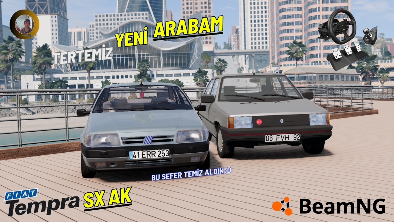 Yeni arabam ilk defa temiz bir araç aldım!! //Fiat Tempra SX AK//BeamNG.Drive//RollPlay//