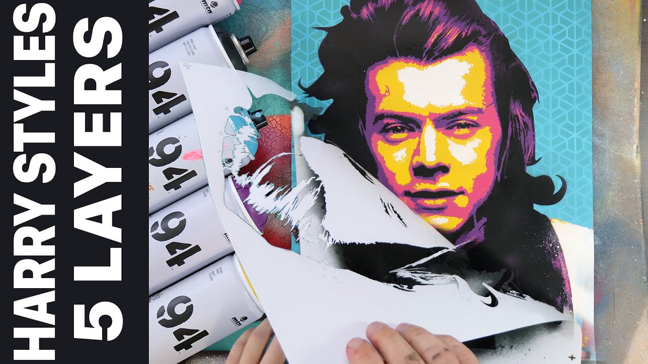 Многослойный трафарет граффити от Harry Styles в Photoshop и Cricut