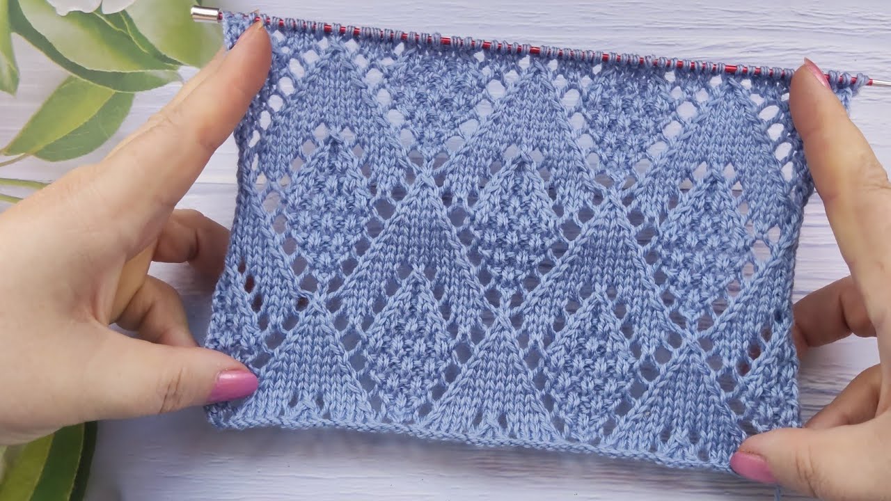 Lace Diamond Stitch | Ajour-Rautenmuster stricken | Punto Rombi ai ferri | Point de Losanges Ajourés