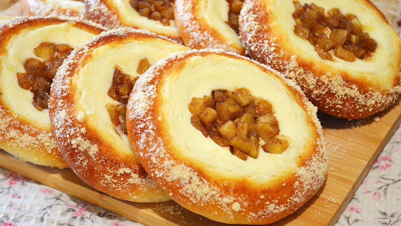 Аромат на весь дом!😍Самые вкусные творожные ватрушки с яблоками и штрейзелем | Танюшина кухня
