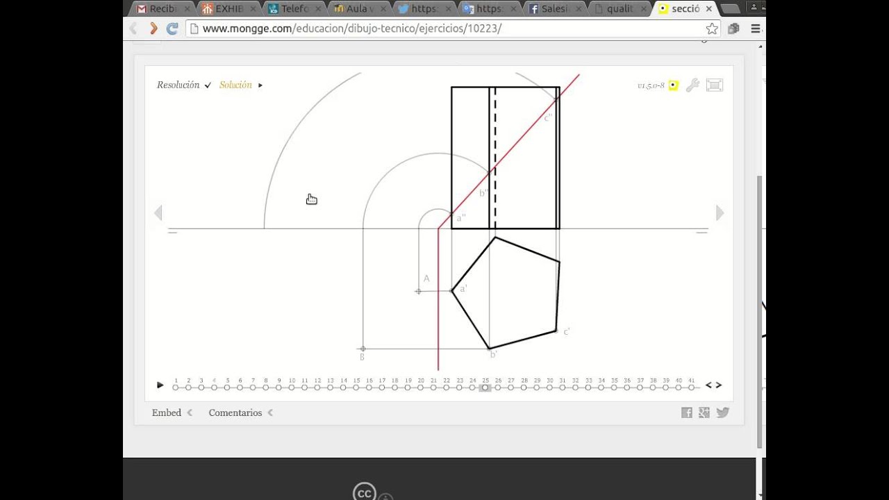 8-Diedrico interseccion de Prisma y plano proyectante
