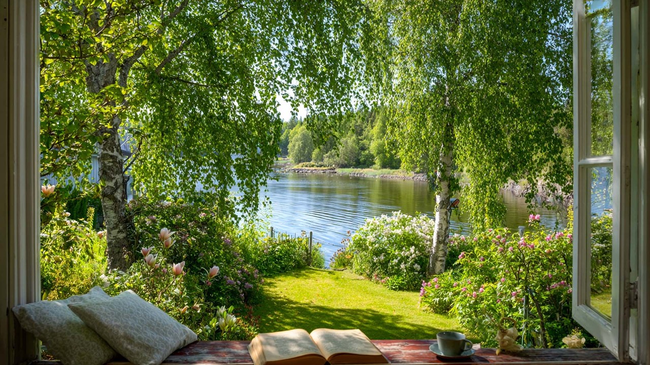 When The Garden Wakes 🌸 Lakeside Breeze, Soft Birdsong & Peaceful Spring Morning Ambience For Relax
