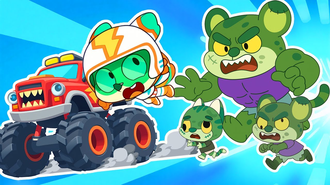 Monsters Truck on the Road  | Zombie Halloween Song |  | Nursery Rhymes| Nuton & Lola