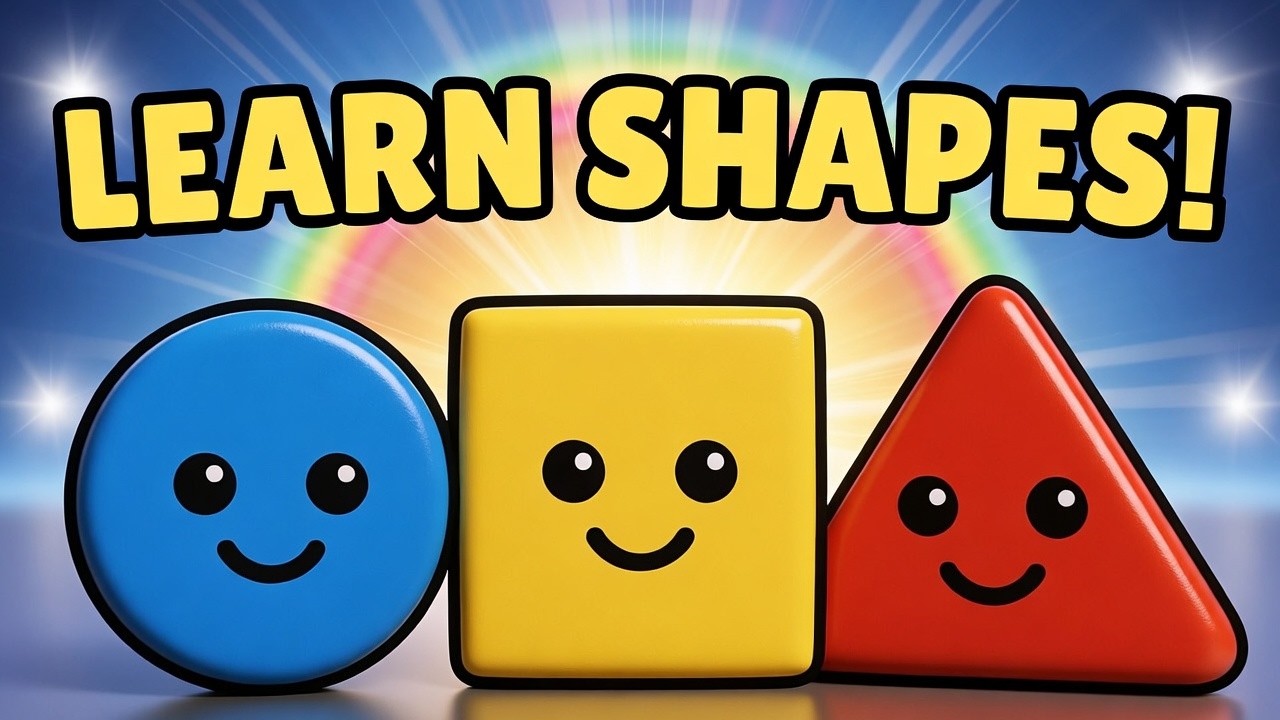 Learn Shapes for Kids! 🔵🟥 Fun Circle, Square & Triangle Song #preschoollearning
