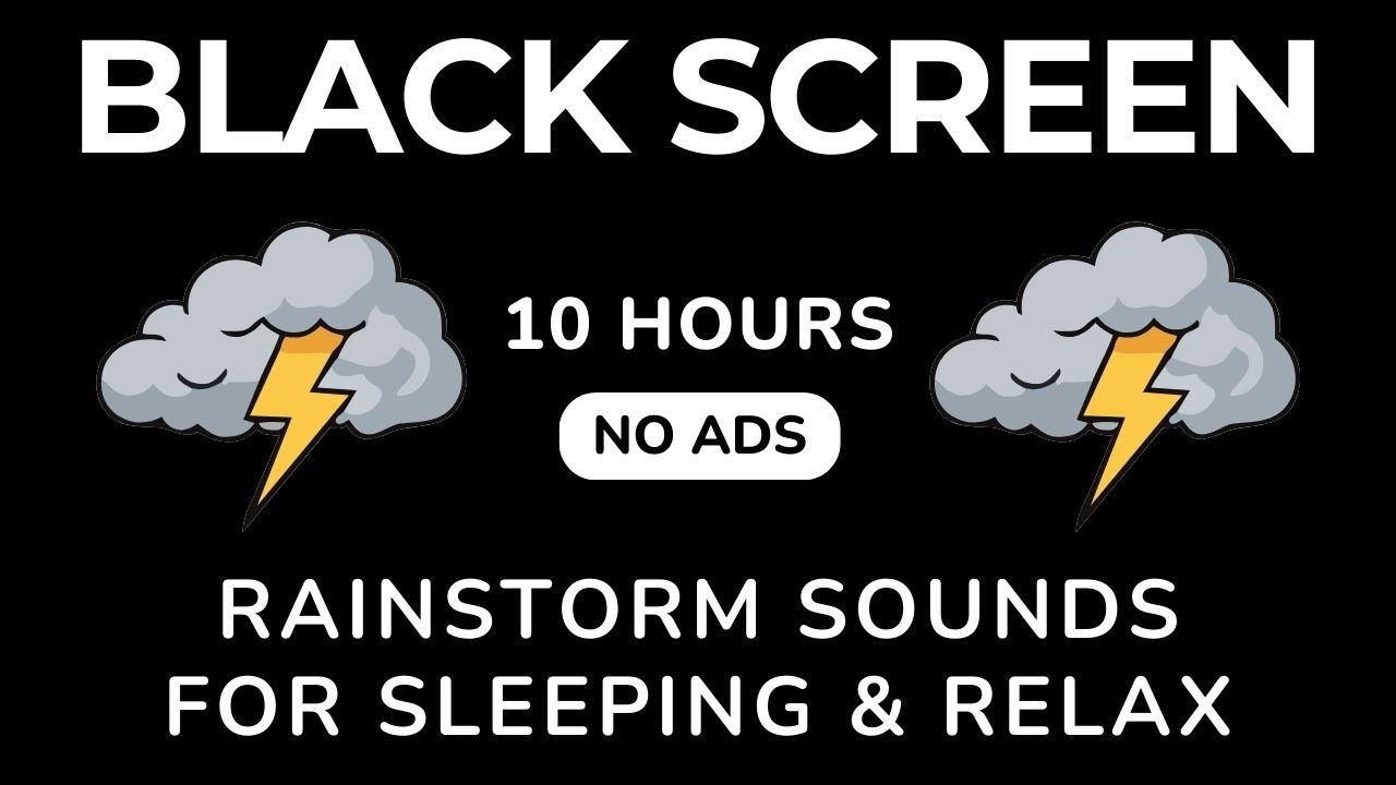 Heavy Rain & Thunder Sounds - Deep Sleep, Relaxation & Stress Relief | Black Screen