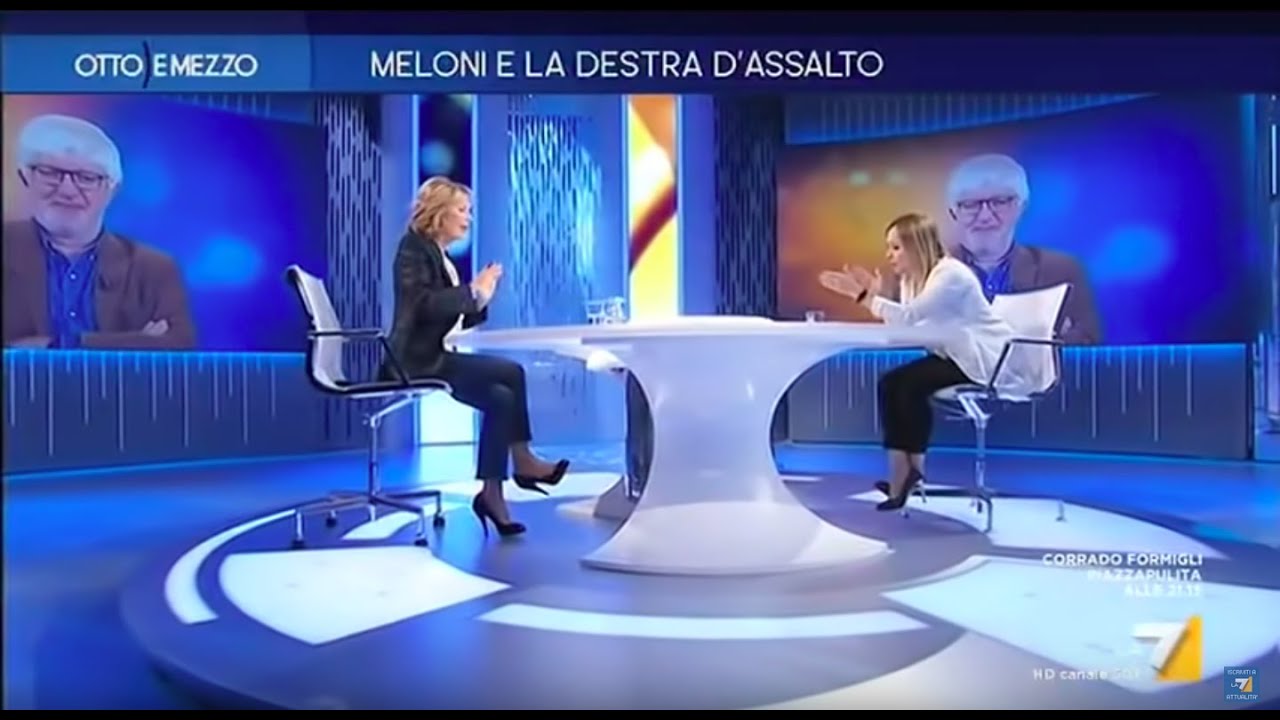 Scontro Gruber - Meloni: 