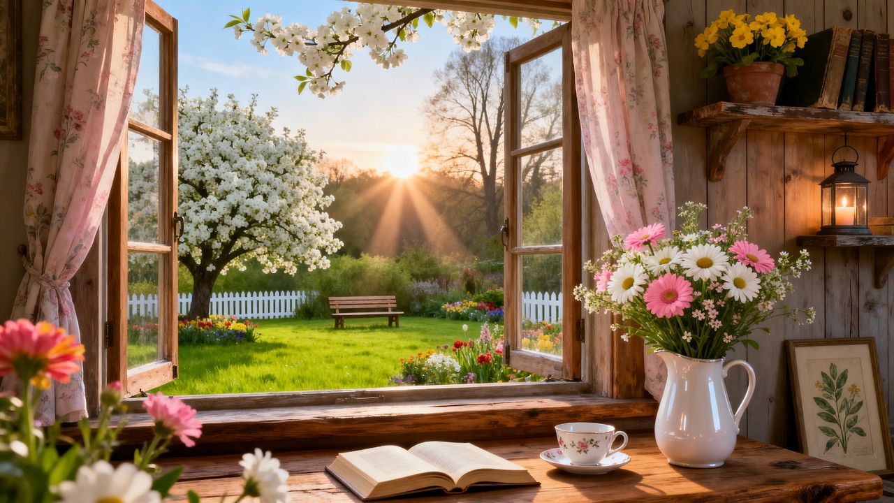 Cozy Spring Morning by the Window 🌸☀️ Relaxing Garden Ambience