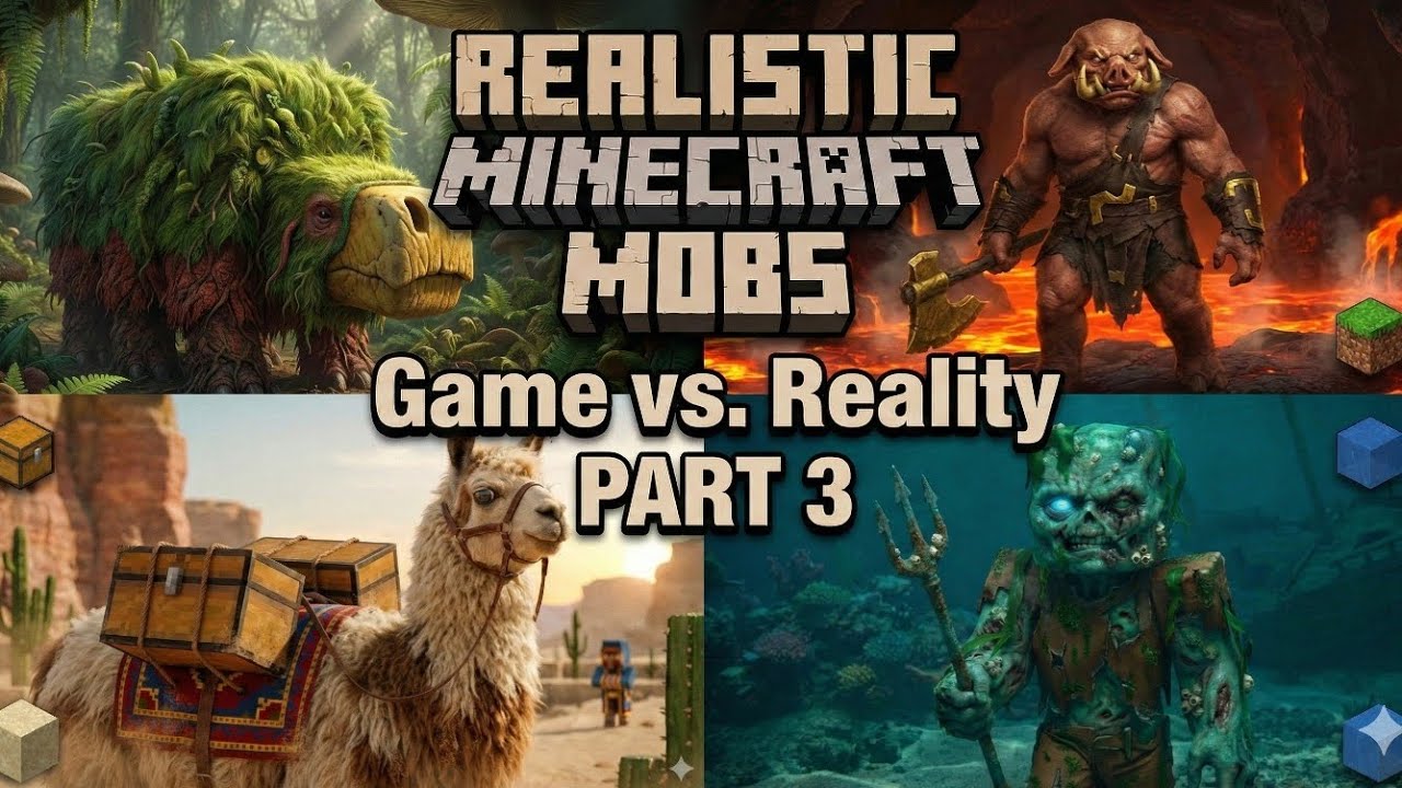 :كيف ستبدو وحوش ماين كرافت في الحياة الواقعية؟ Minecraft Reality   Sniffer & Drowned! (Part 3)