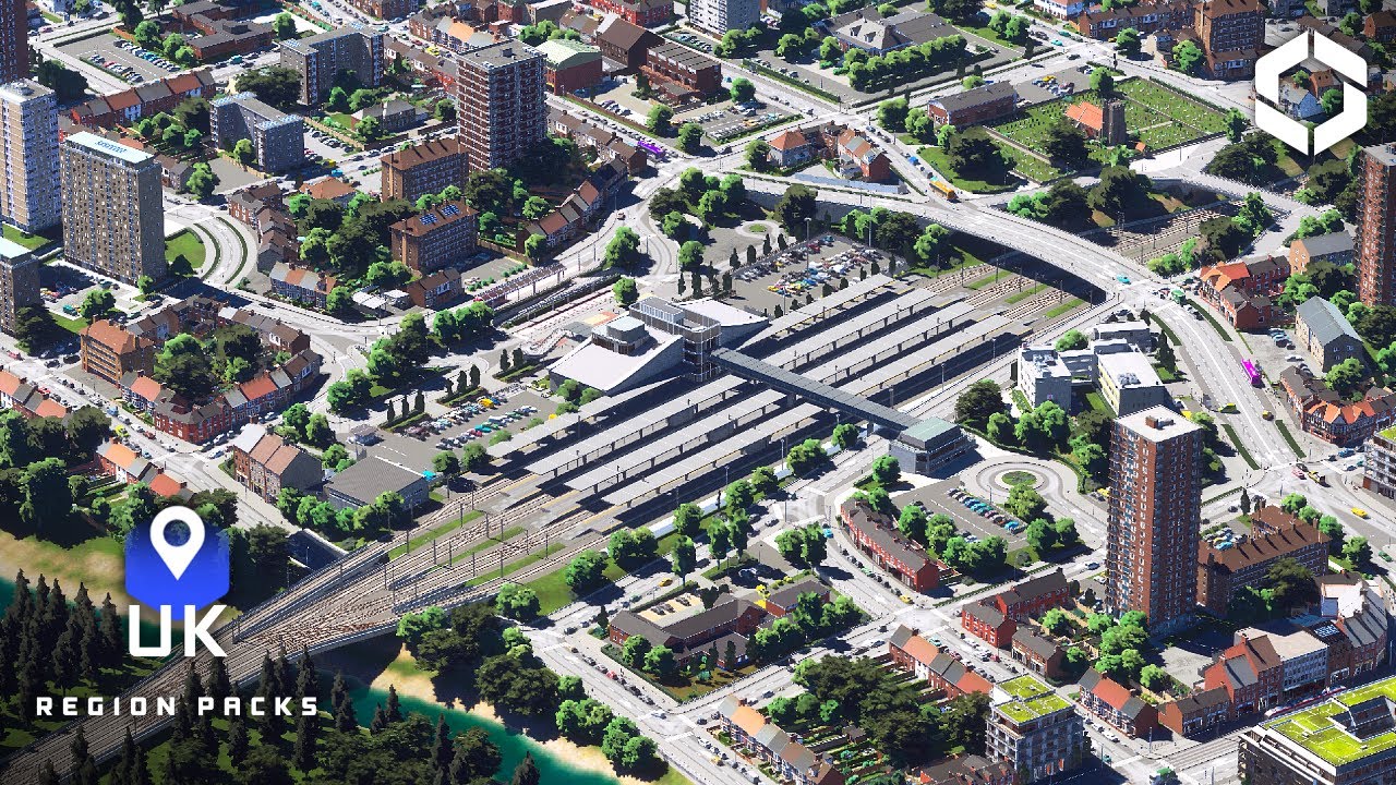 I Built a Classic British Town with Modern Train Station in Cities Skylines 2 - UK Region Pack