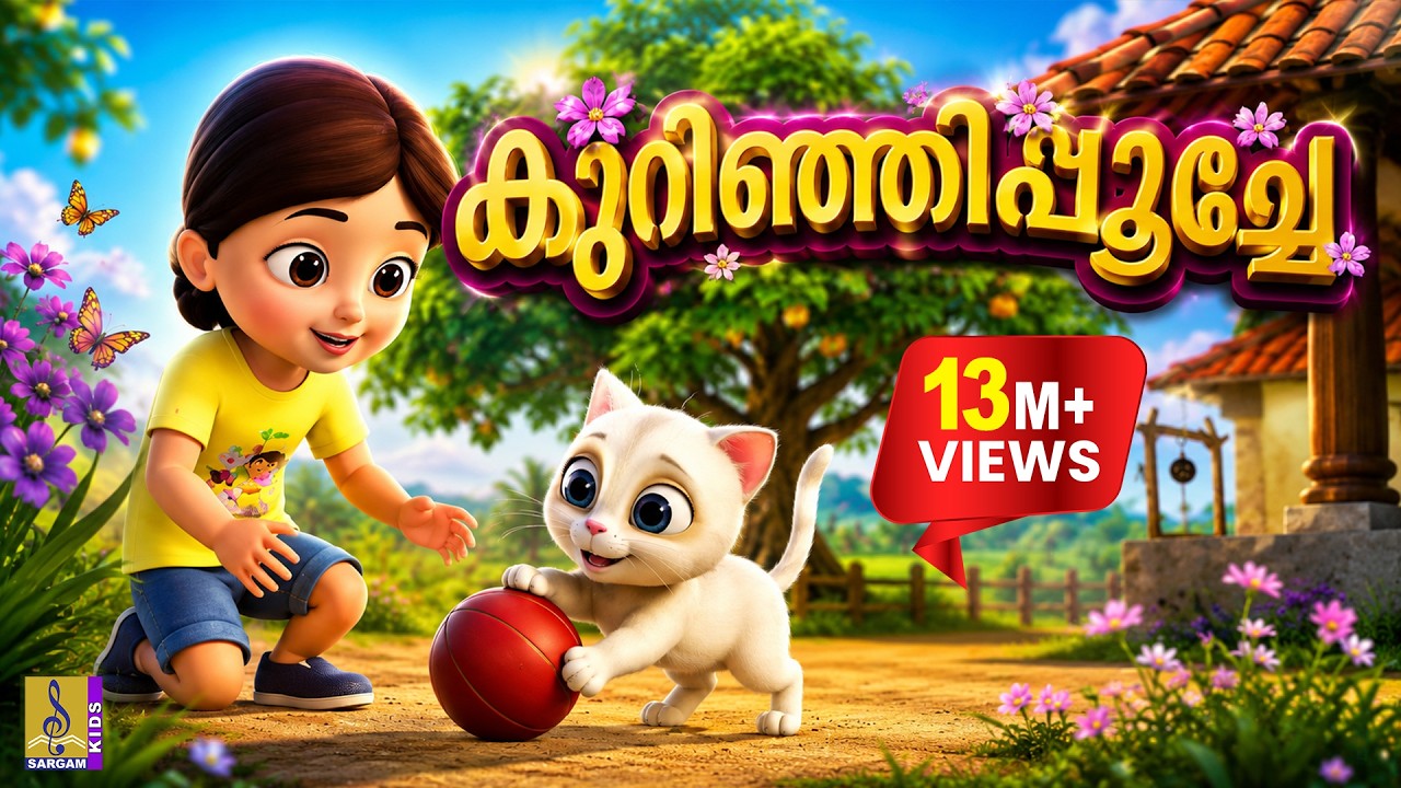 കുറിഞ്ഞിപ്പൂച്ചേ | Kids Animation Malayalam Song | Mamatti Vol 1 | Kurinjipooche