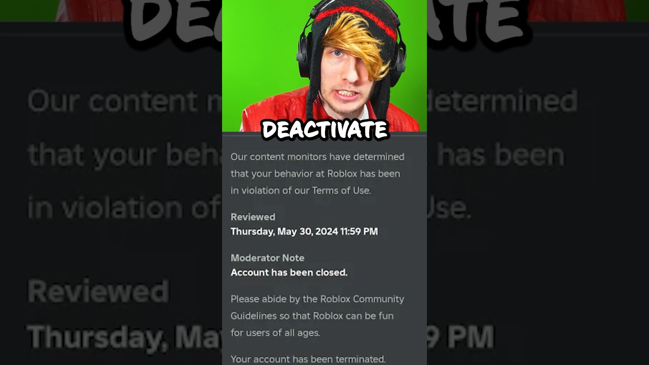Deactivating My Roblox Account