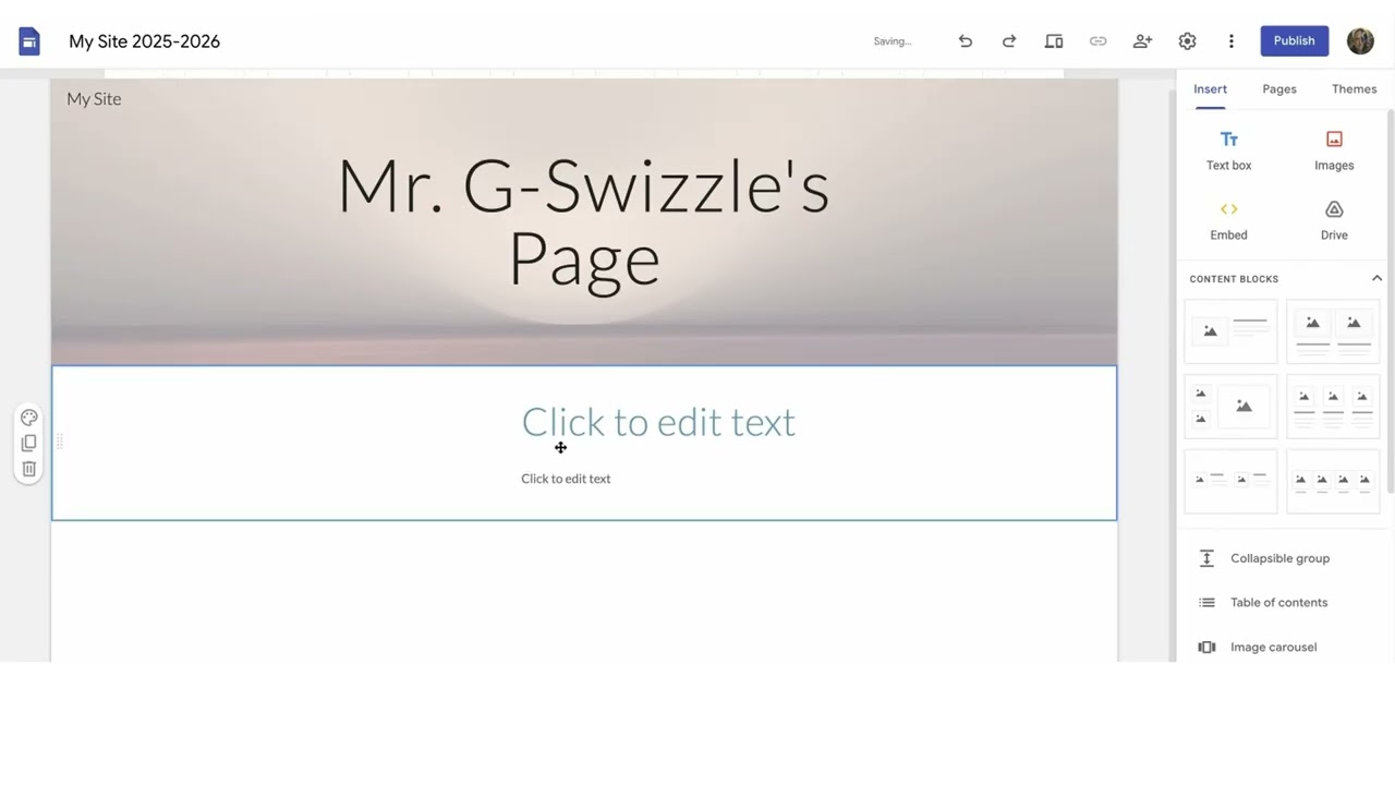 Part 1: Google Sites: Making Your First Google Site Website For School
