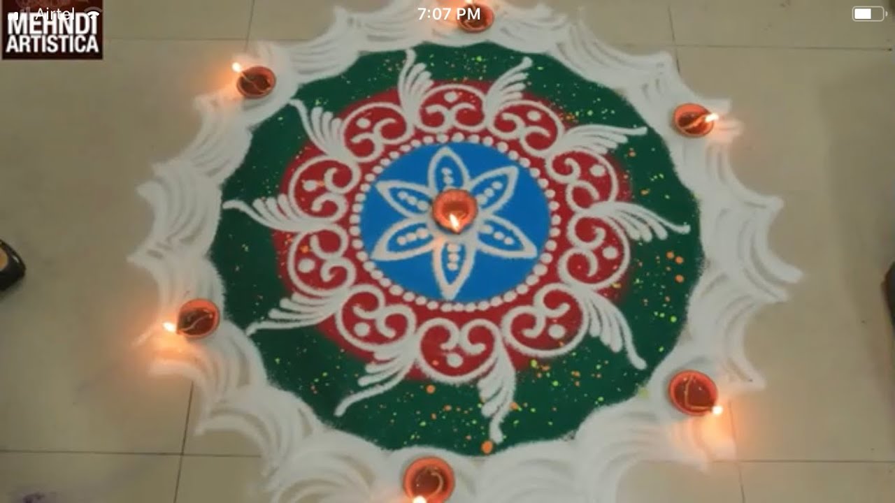 Quick Rangoli Design For 2019 Diwali || Easy Beautiful Rangoli Designs | Sanskar Bharti Alpana