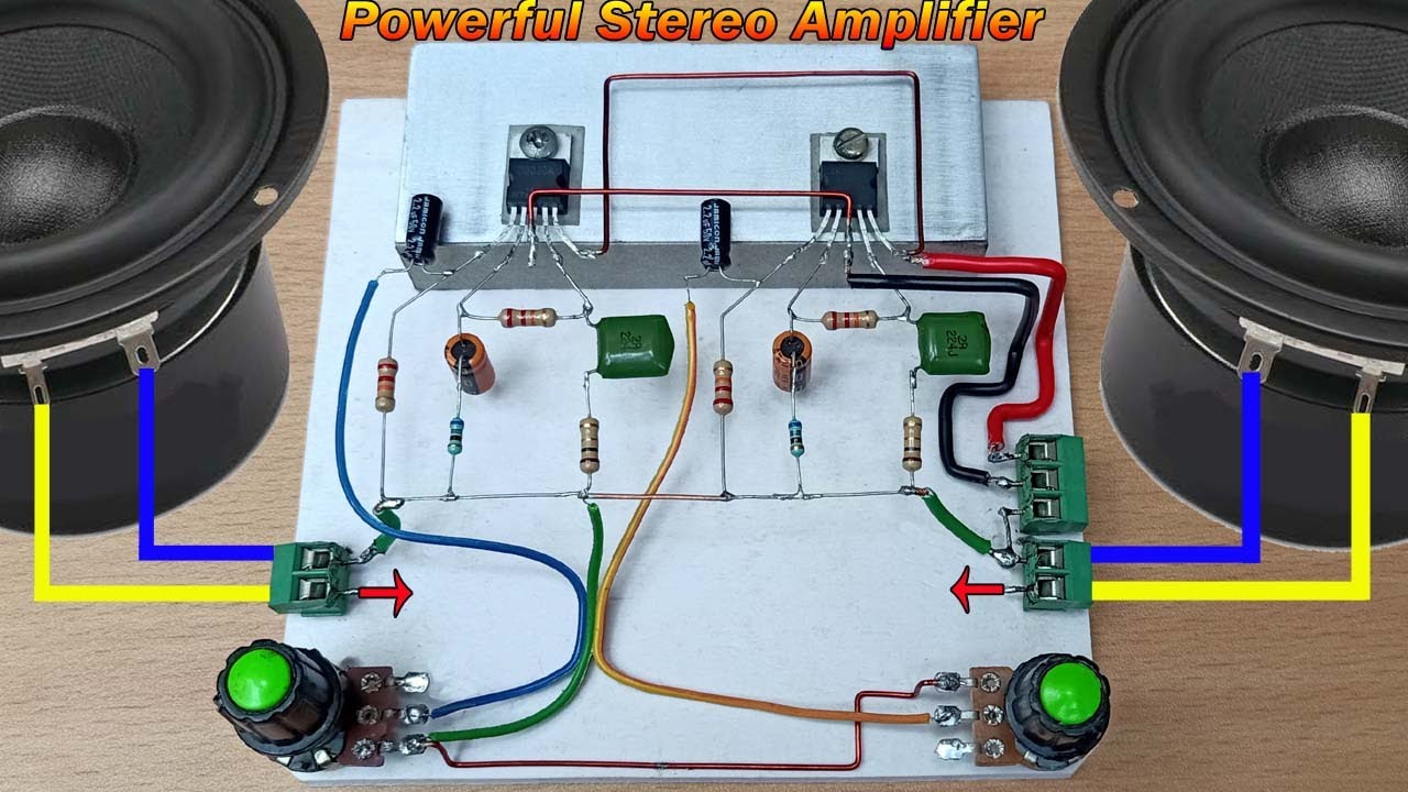 Stereo Powerful Heavy Bass Amplifier // How to Make a Stereo Amplifier Using TDA2030 IC - Simple