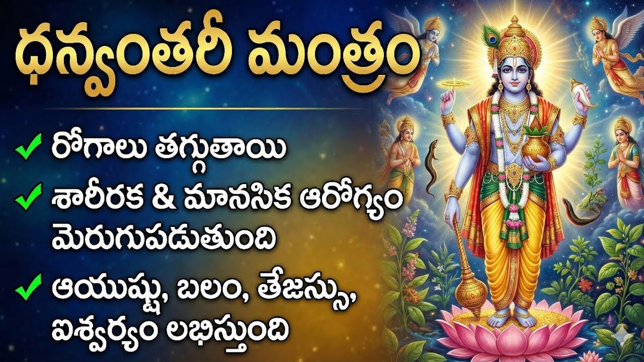 ధన్వంతరి మంత్రం | Dhanvantari Mantra for Health & Healing | Ayurvedic Powerful Mantra Telugu