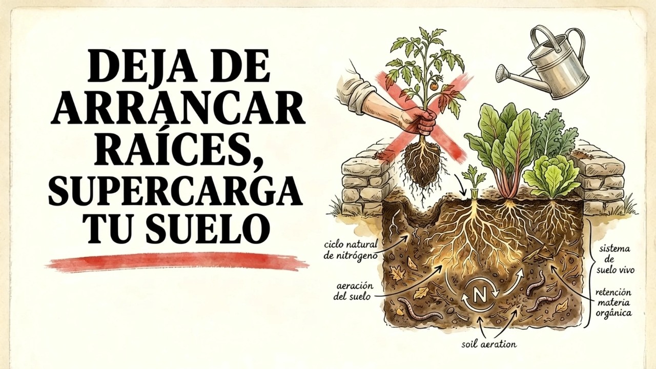¡Dejar las raíces en el suelo aumentó el nitrógeno un 300% — deje de arrancar las plantas!