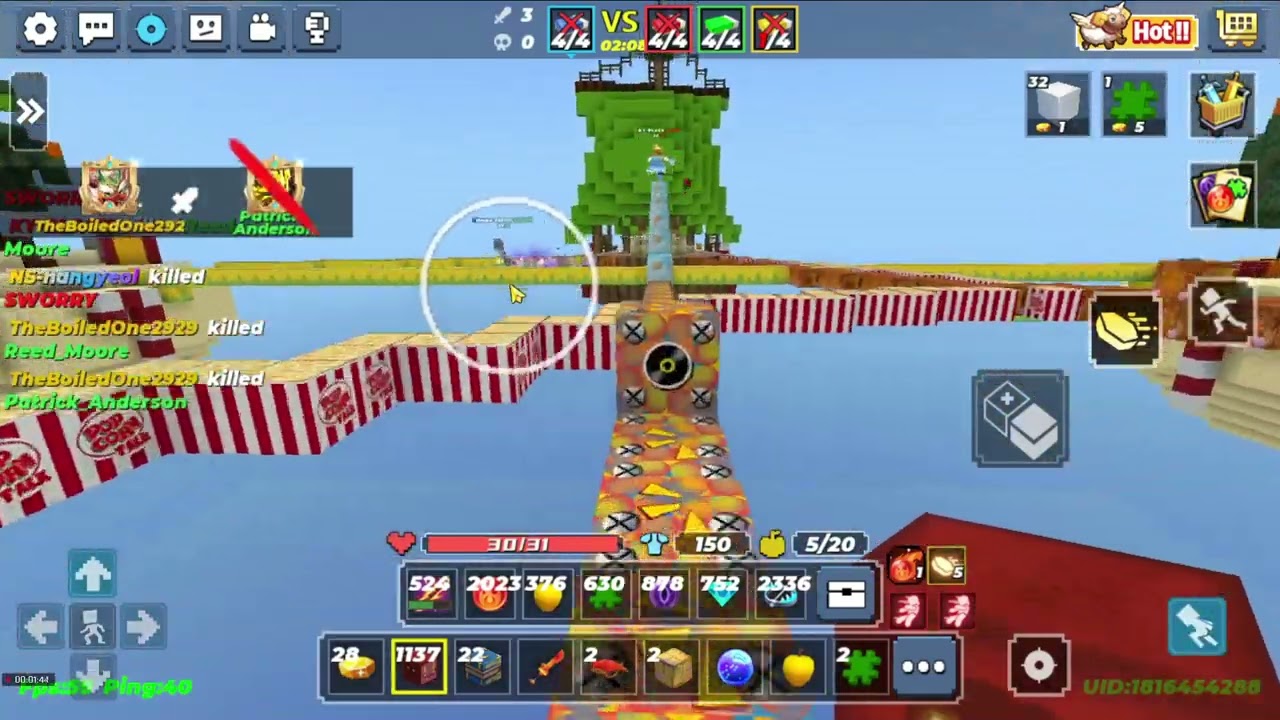 Knockback master playing Bedwars
