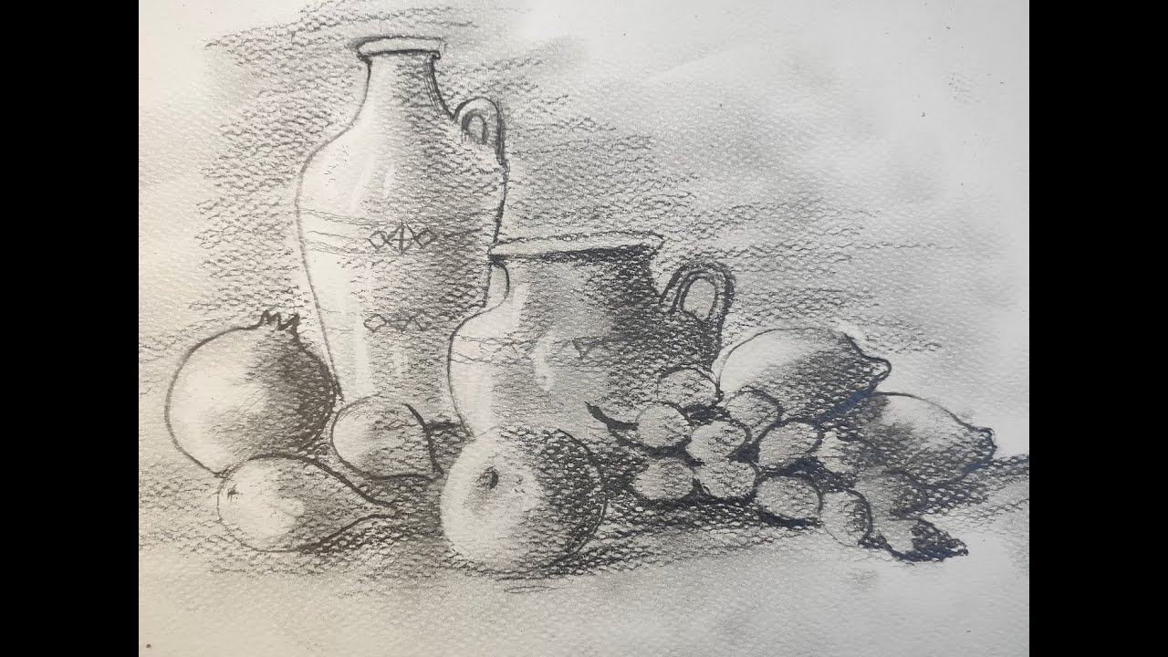NATURE MORTE DESSIN AU CRAYON