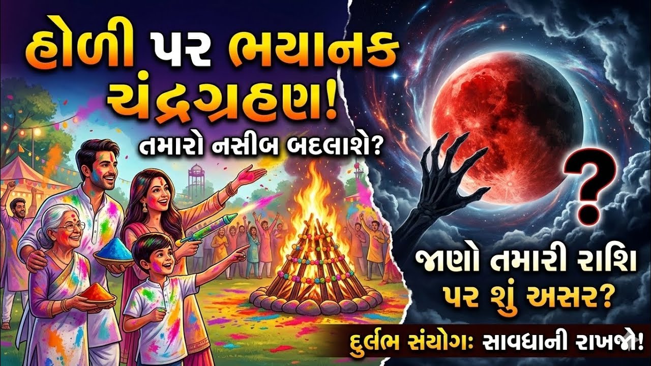 હોળી પર ચંદ્રગ્રહણ 2026: ૧૨ રાશિઓ પર અસર | Holi Chandra Grahan 2026 Rashifal | Dhan Prapti