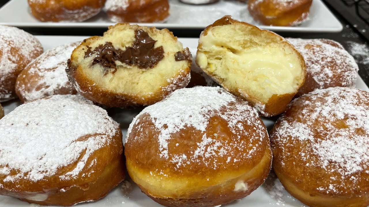 Gogoși pufoase umplute cu cremă de vanilie și nutella | La Flory în Bucătărie