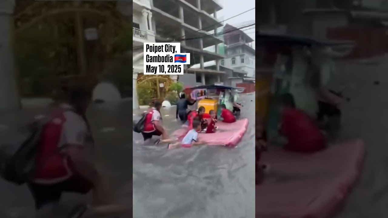 #Poipet City , #cambodia 🇰🇭 May 10,2025 ( #poipetcambodia #flooding #heavyrains )