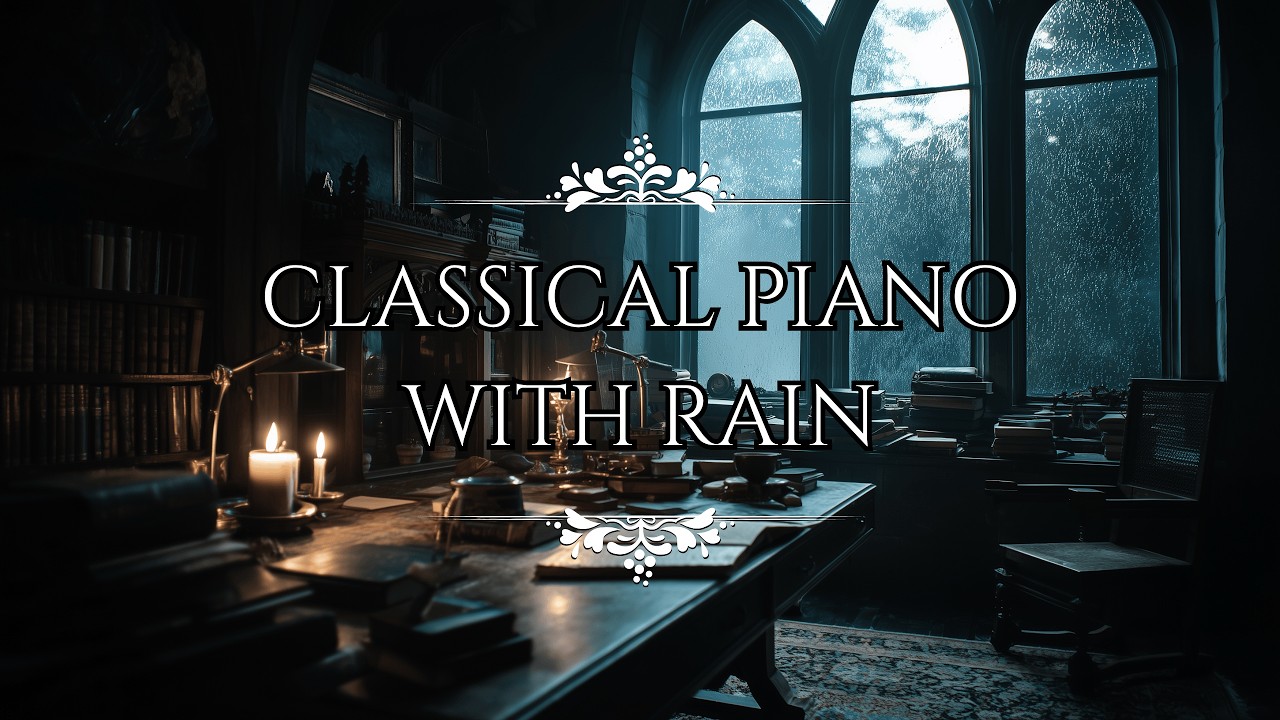2 Hours Classical Piano & Rain Sounds | Dark Academia Study Music