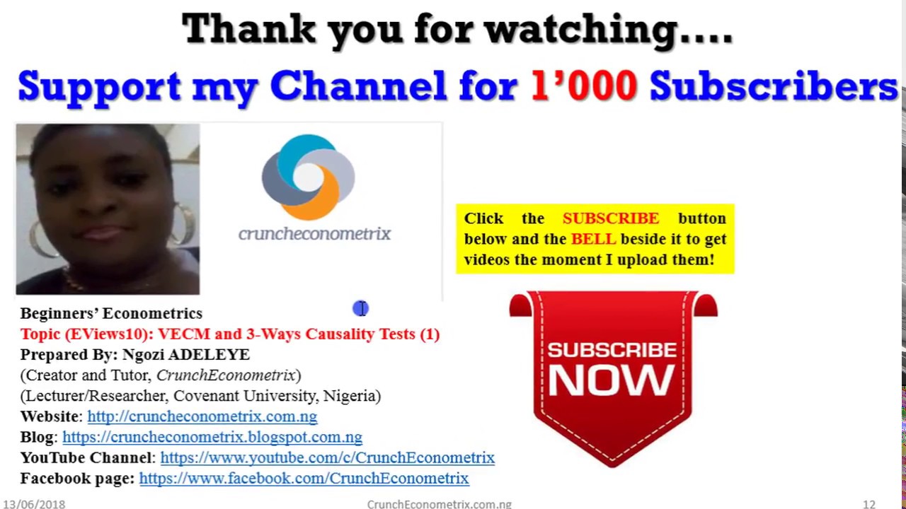(EViews10): VECM and 3-Ways Causality Checks (1)