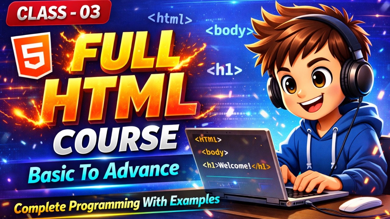 🔥 Class 03 – Full HTML Course | Basic To Advance 🔥