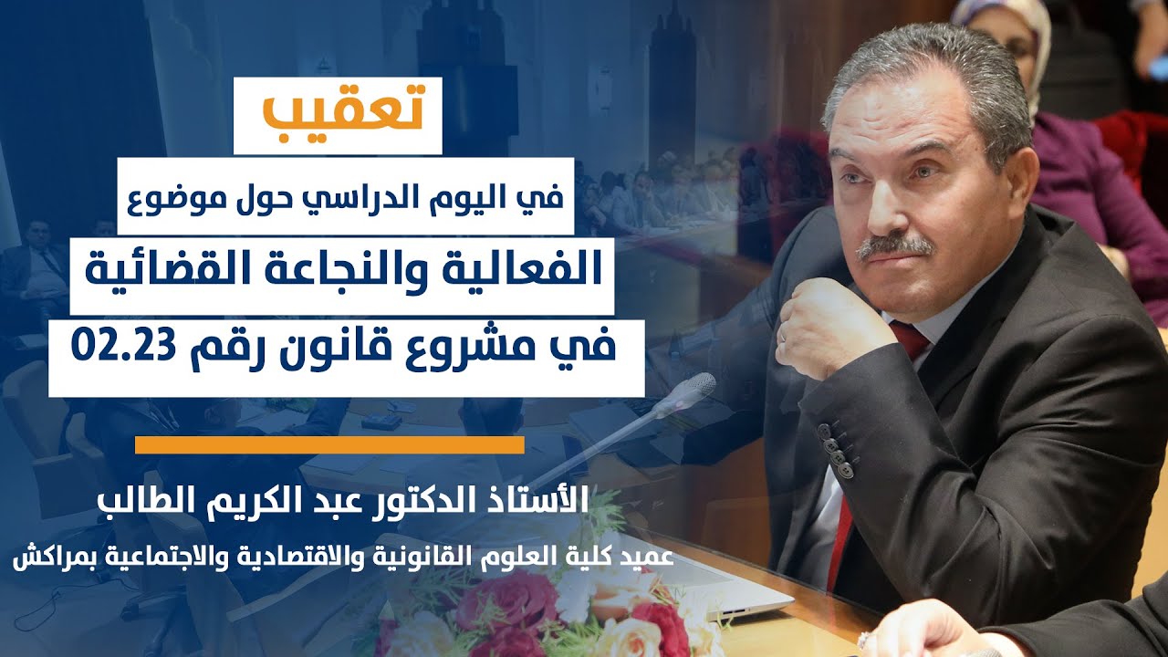 تعقيب ذ عبد الكريم الطالب الفعالية والنجاعة القضائية في مشروع قانون 02.23 يتعلق بالمسطرة المدنية