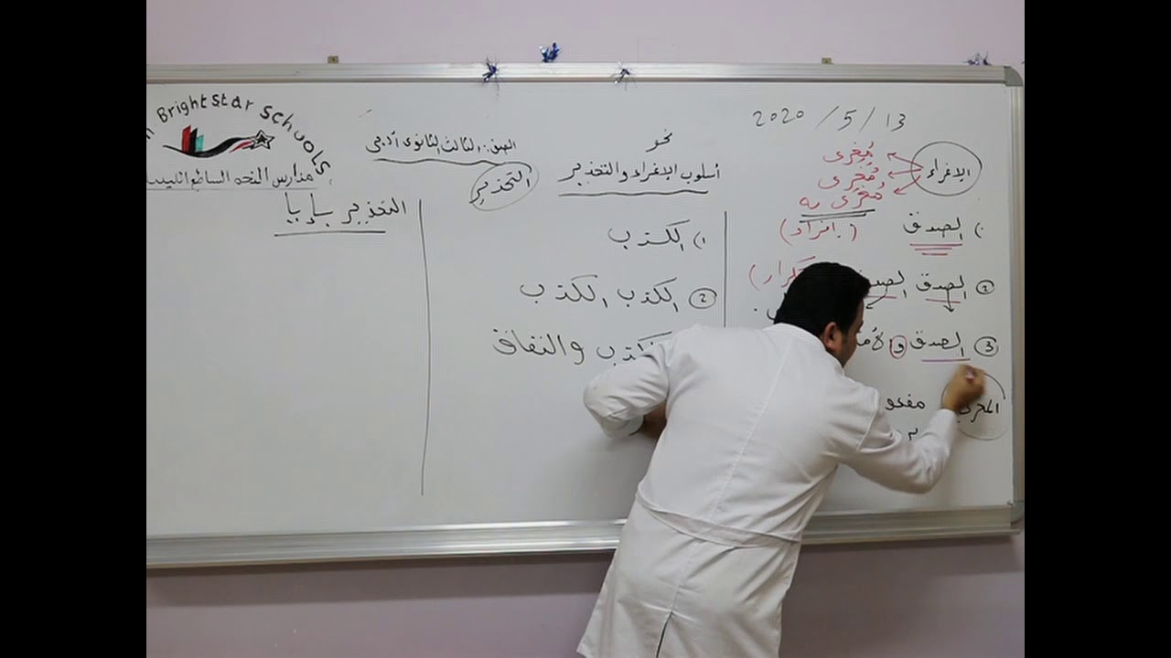 مادة اللغة العربية للصف الثالث الثانوي الأدبي /  نحو -  أسلوب الإغراء والتحذير