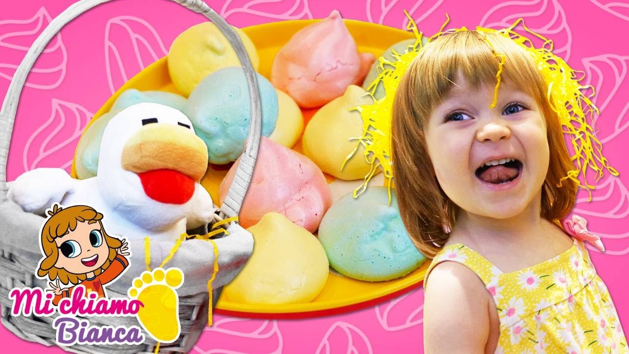 Prepariamo le meringhe insieme alla bambina Bianca! Video di cucina per bambini piccoli. Ciao Bianca