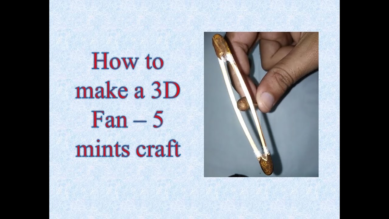 5 mints crafts | 3D Home Made Fan | Work From Home and Learn