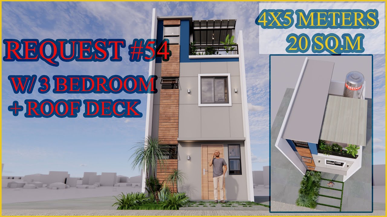 4X5 METERS (SMALL HOUSE DESIGN IDEAS 20sq.m/3 BEDROOMS W/ ROOF DECK) Request #54