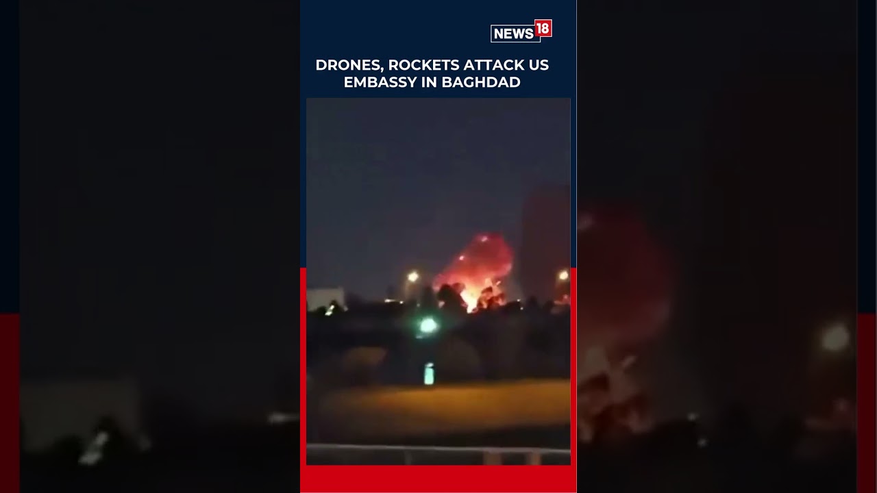 Intense Drone & Rocket Attack Hits U.S. Embassy in Baghdad | 5 Drones Used! #shorts | N18S