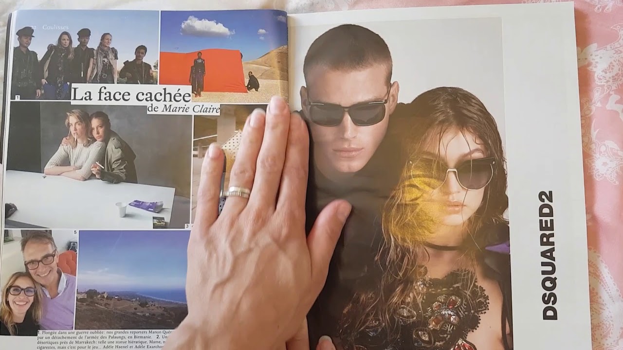 ASMR Le magazine Marie claire. Tracing, page turning, tapping, whispering.
