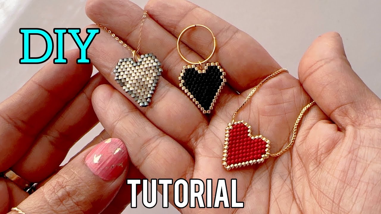 How to Weave a Pixel Art Heart with Miyuki Beads☁️😇