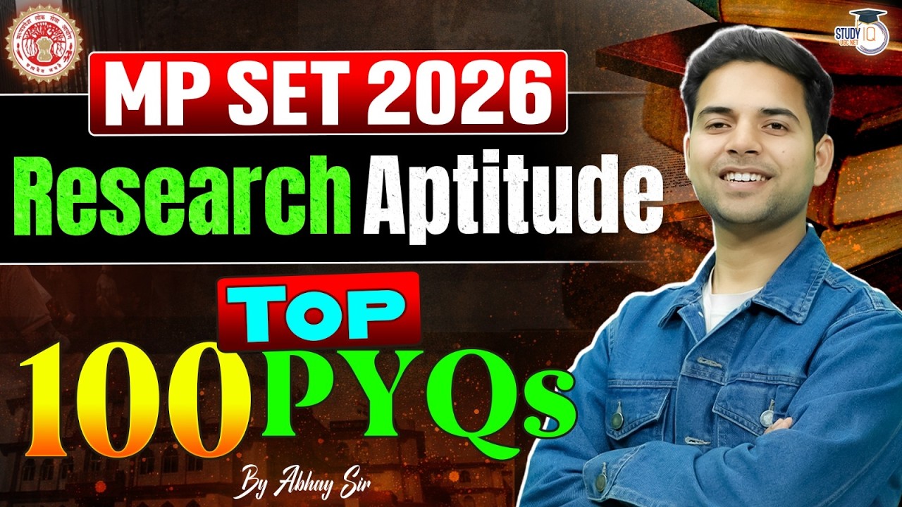 MP SET 2026 | MP SET PAPER 1 Research Aptitude | Research Aptitude TOP 100 QUESTION