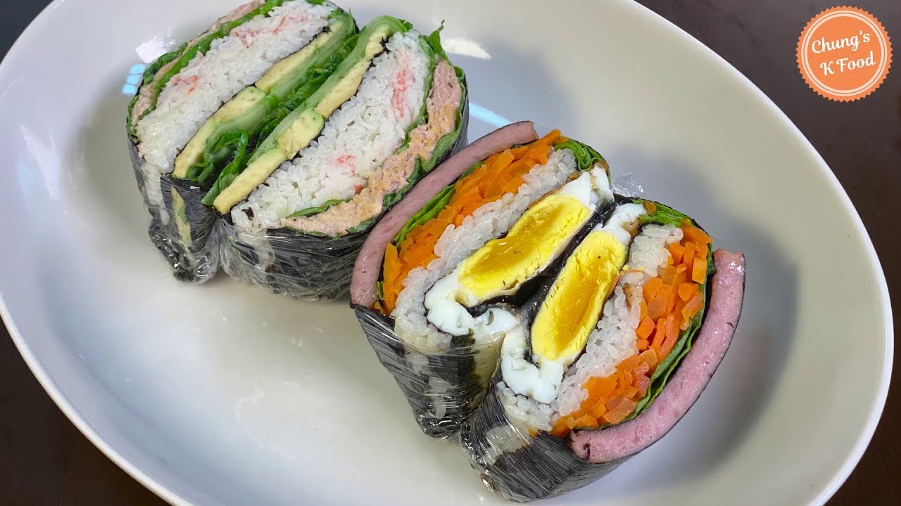 How To Make Easy Folded Kimbap | Gimbap Sandwich | 네모김밥