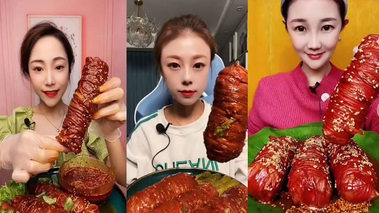 Part ( 13 ) [ MUKBANG ASMR] Spicy Chicken Pork 🍜 with 3x Spicy Lots of Food Pork Belly 😱