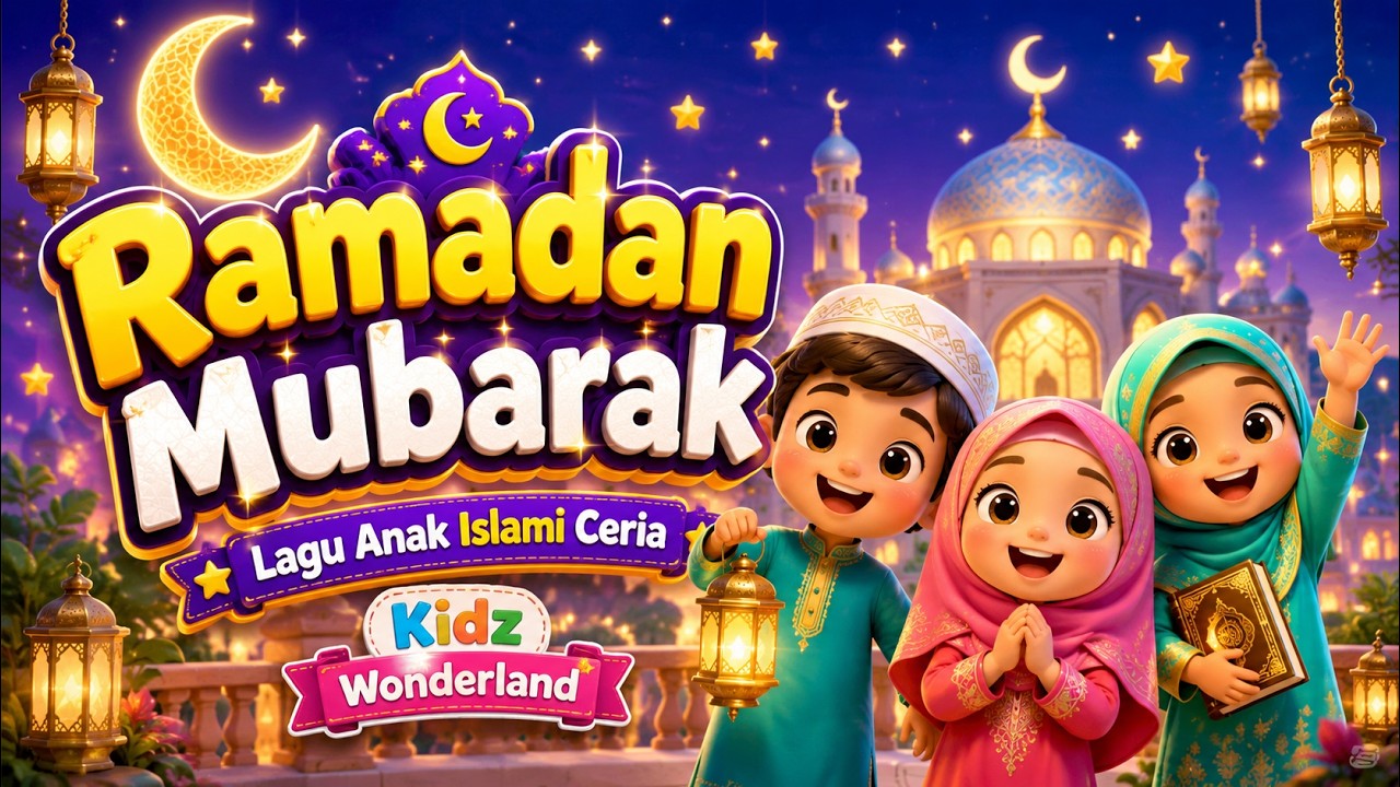 Ramadan Mubarak 🌙✨ | Lagu Anak Islami Ceria | Lagu Ramadan Anak 3D Animasi | Kidz Wonderland