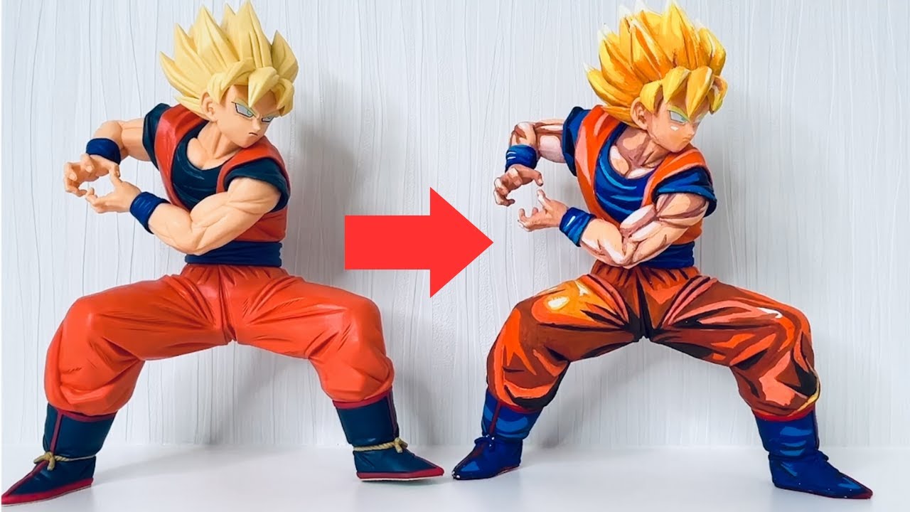 【フィギュアリペイント】グランディスタ・孫悟空を二次元彩色にリペイントした社長#ワンピース #onepiece #ドラゴンボール #悟空 ＃孫悟空＃フィギュア＃リペイント